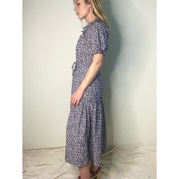 REBECCA TAYLOR LA VIE Floral Cotton Puff Sleeve Prairie Maxi Dress US XS - Picture 4 of 13